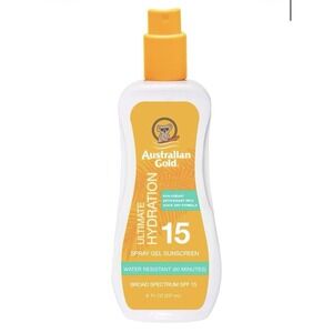 Australian Gold Ultimate Hydration Spray Gel Sunscreen SPF 15 8oz Exp 2/27